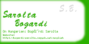 sarolta bogardi business card